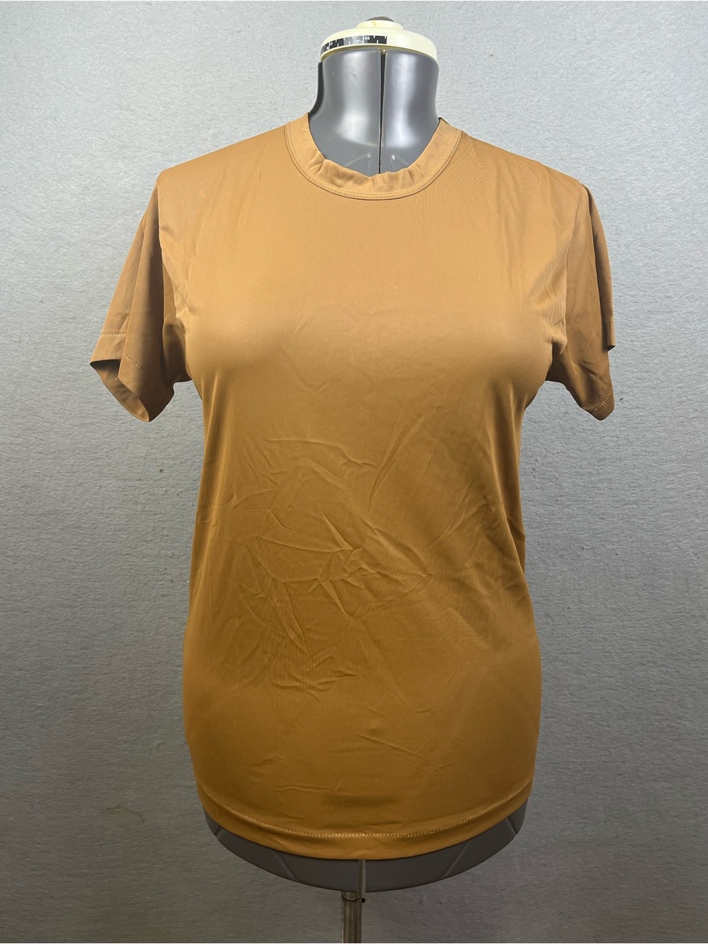 RARE Vintage 1960s BVD Color Tone Nylon Tshirt Sz M - Mustard Brown